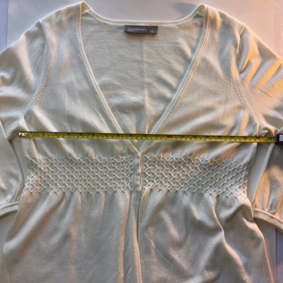 Croft & Barrow Knit Top Cardigan Lightweight Button Front Cream Large - Picture 8 of 10